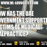 How has the UAE government supported victims of medical malpractice
